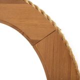 Miroir scandinave en pin et en corde, Suède, 1960, 103cm x 73cm