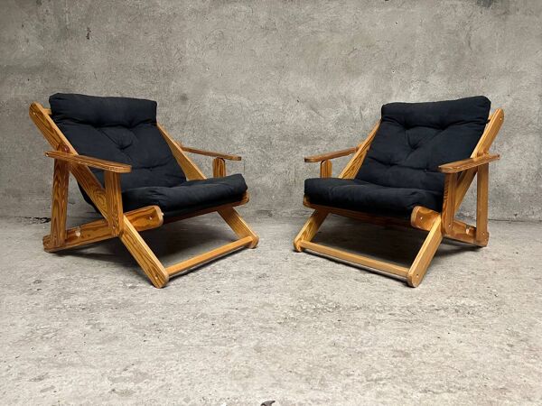 Paire de fauteuils scandinave « Kon-tiki » par Gillis Lundgren pour IKEA