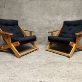 Pair of Scandinavian “Kon-tiki” armchairs by Gillis Lundgren for IKEA