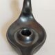 Matt black ceramic cellar rat candle holder 50s