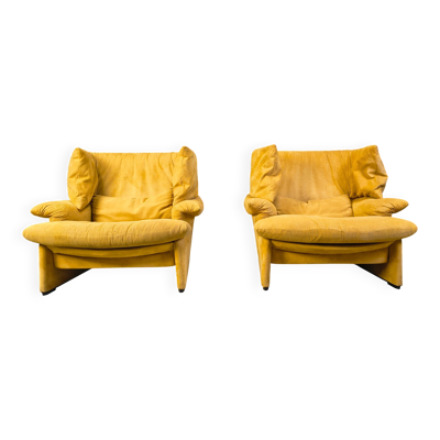 Canapés Porto Venere par Vico Magistretti pour Cassina, années 1980.