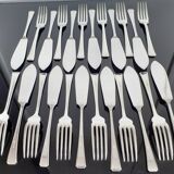 Set of 12 silver plated fish knives and 12 forks