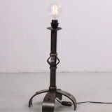 coarse metal sturdy brutalist floor lamp