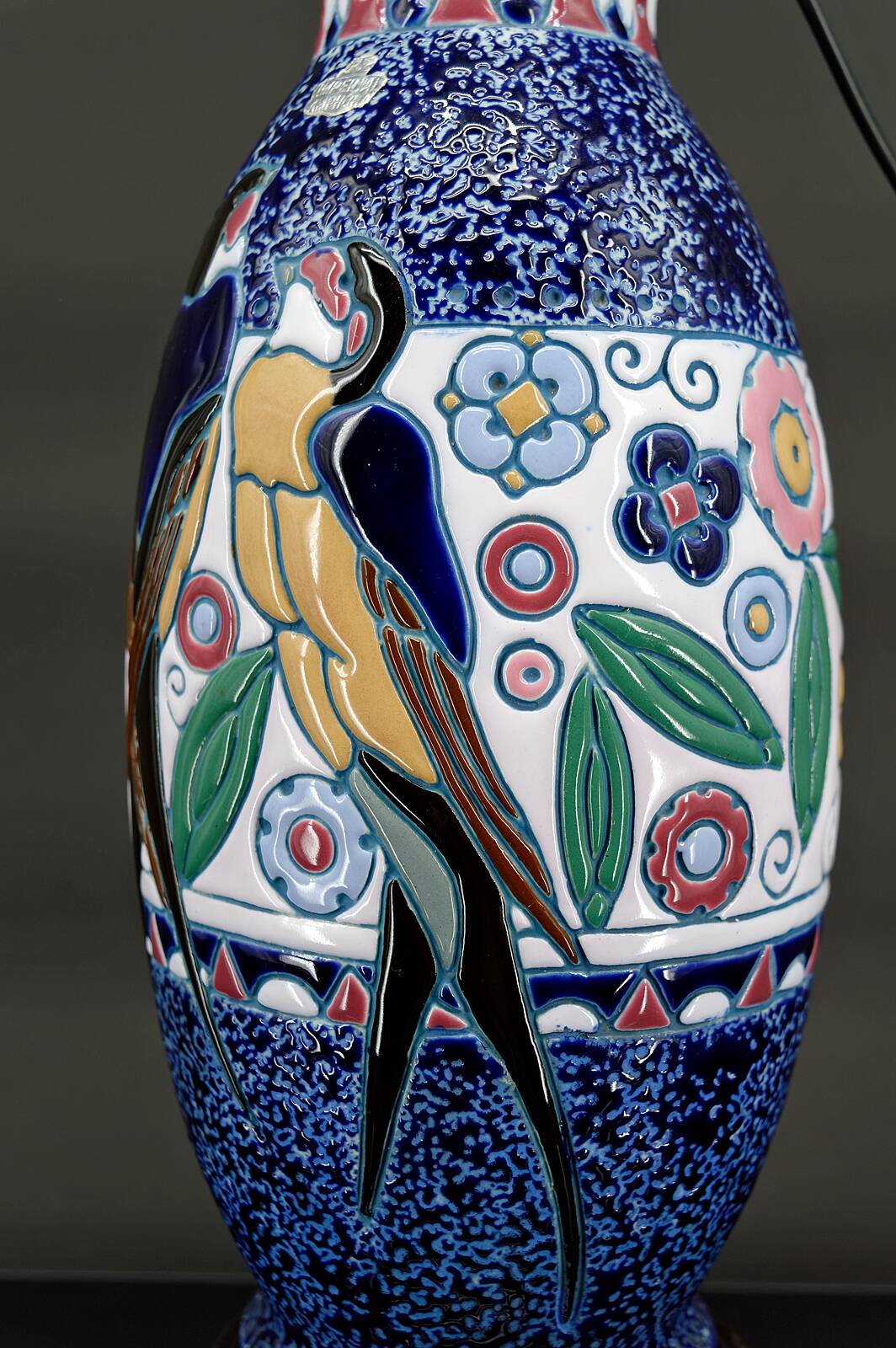Swallow Lamp, Imperial Amphora, Czechoslovakia, Art Deco, Circa 1920