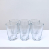 Lot of six hammered glass glasses