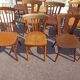 Set of 18 mismatched wooden bistro chairs - vintage