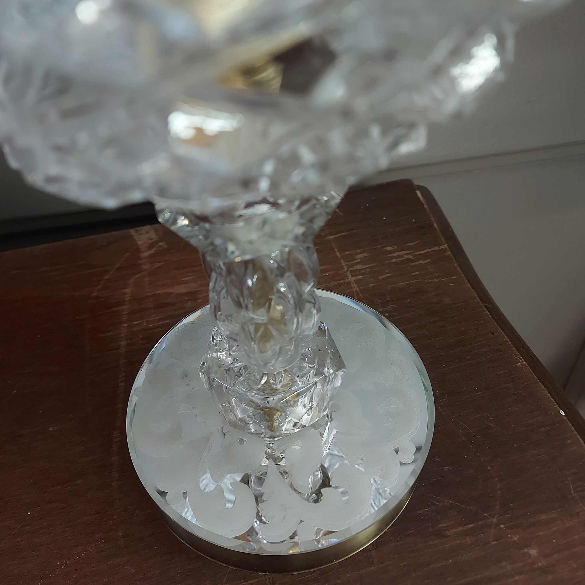 Lampe diamant en verre transparent