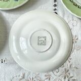 Vintage tea/coffee set in white, green and gold porcelain by SALINS, made in France