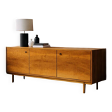 Mid-century modern Scandinavian style sideboard in warm wood veneer, 1960s–1970s