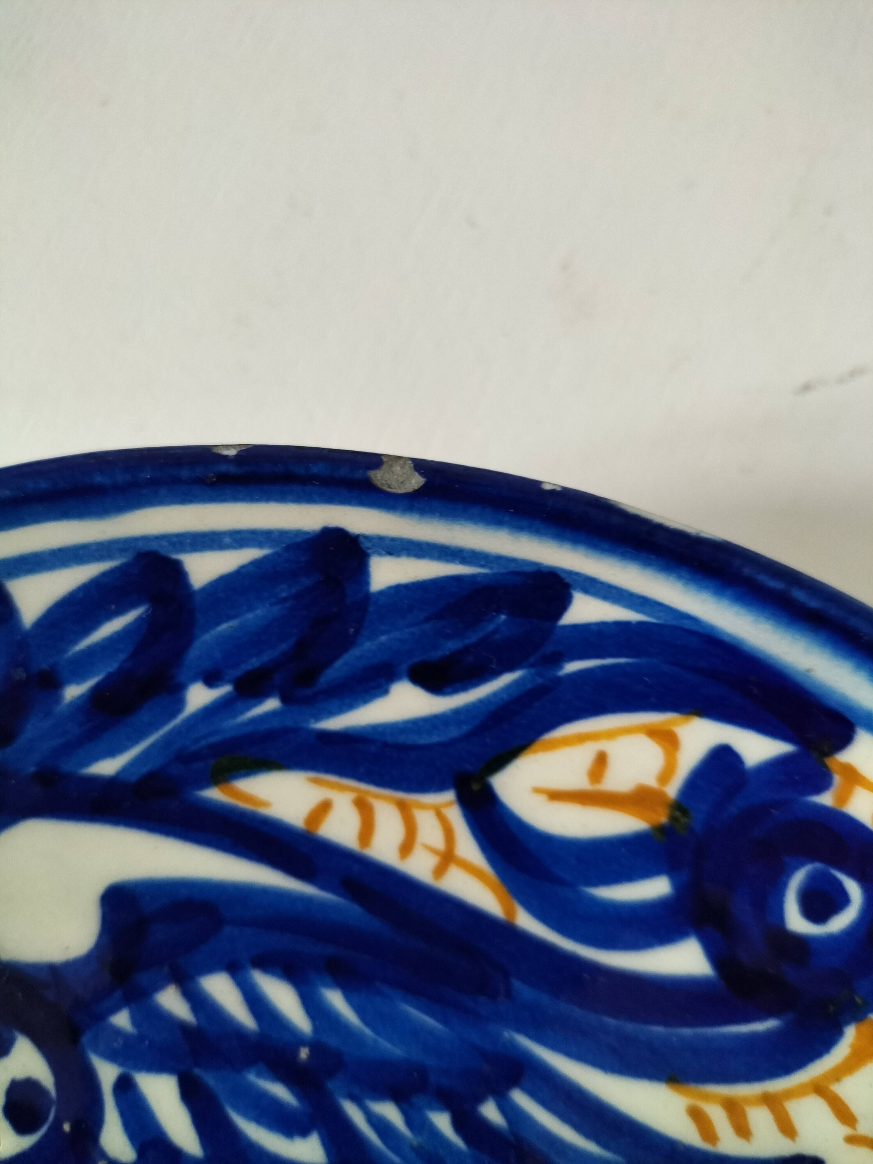 Vintage Spanish artisan plate (attributed to Talavera - Castile)