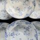 6 vintage Lunéville ironstone soup plates - Marie-Louise pattern