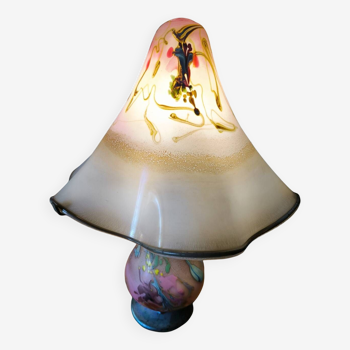 Grande lampe champignon en pâte de verre par Pascal GUYOT