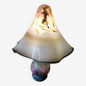 Large mushroom lamp in glass paste by Pascal GUYOT