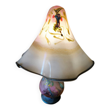Grande lampe champignon en pâte de verre par Pascal GUYOT