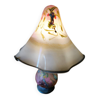 Large mushroom lamp in glass paste by Pascal GUYOT