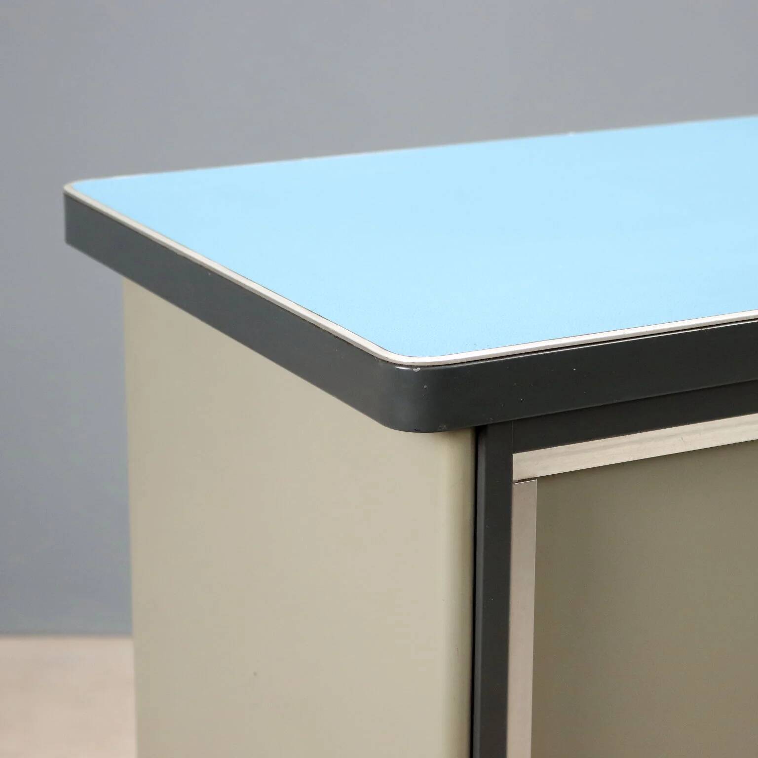 Vintage lacquered metal storage furniture, design, Italy, 1960s