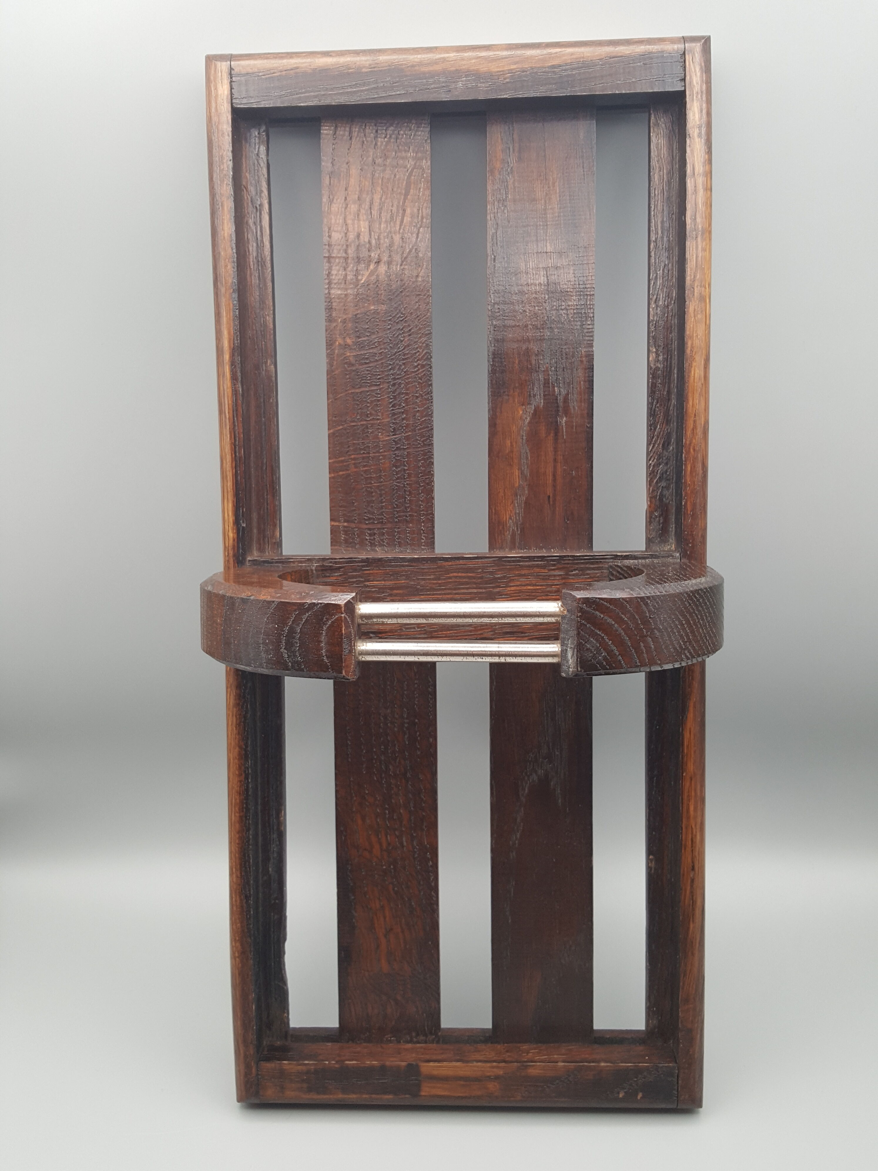 Wooden tray with glass ramekin handle servant aperitif appetizer vintage art deco appetizer