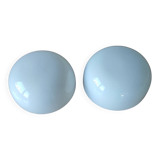 Set of 2 identical half-globes in white opaline.