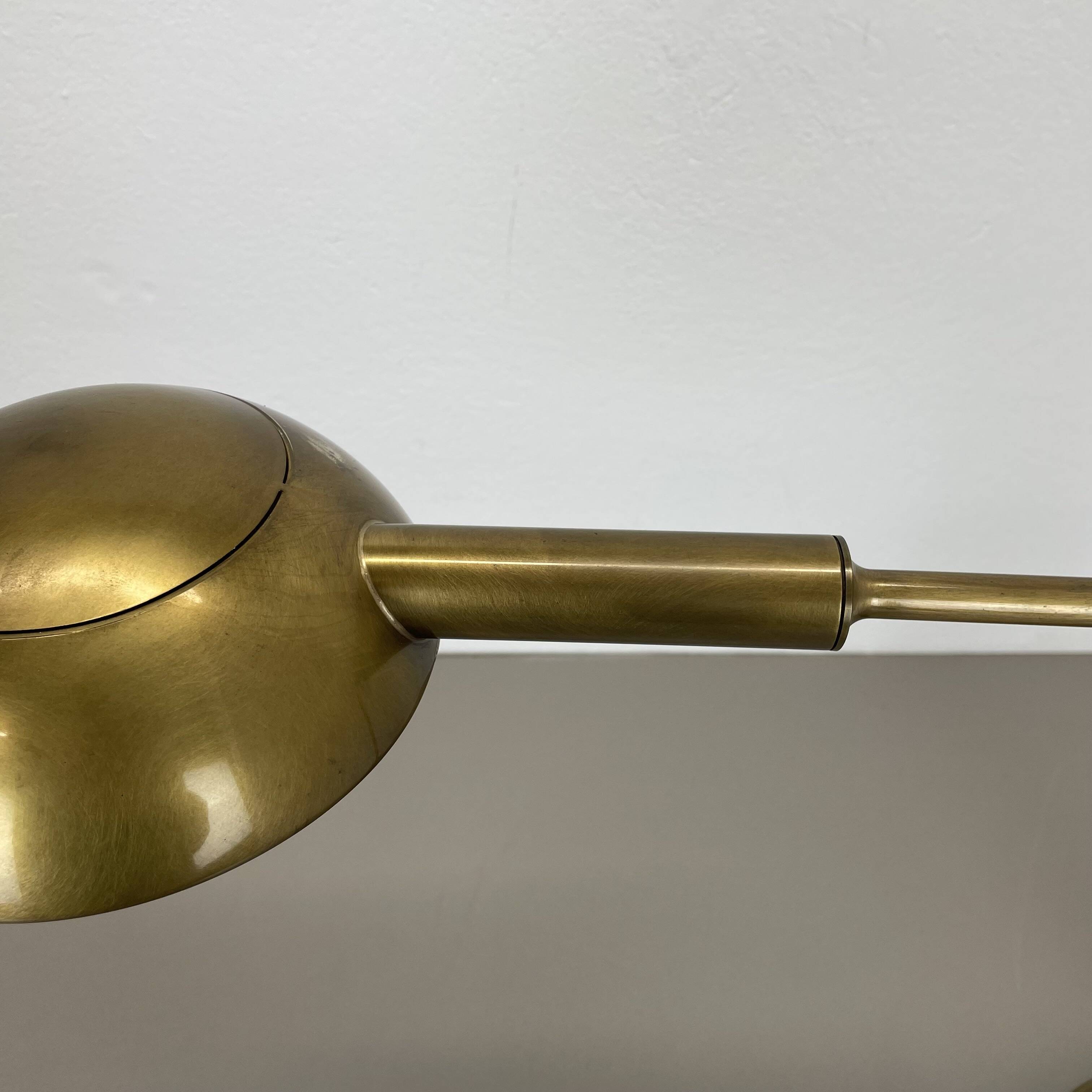 Large Modernist 60cm Table Lamp in Brass and Metal by Florian Schulz, Germany, 1970s