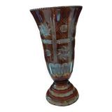 Bohemian crystal chiseled vase