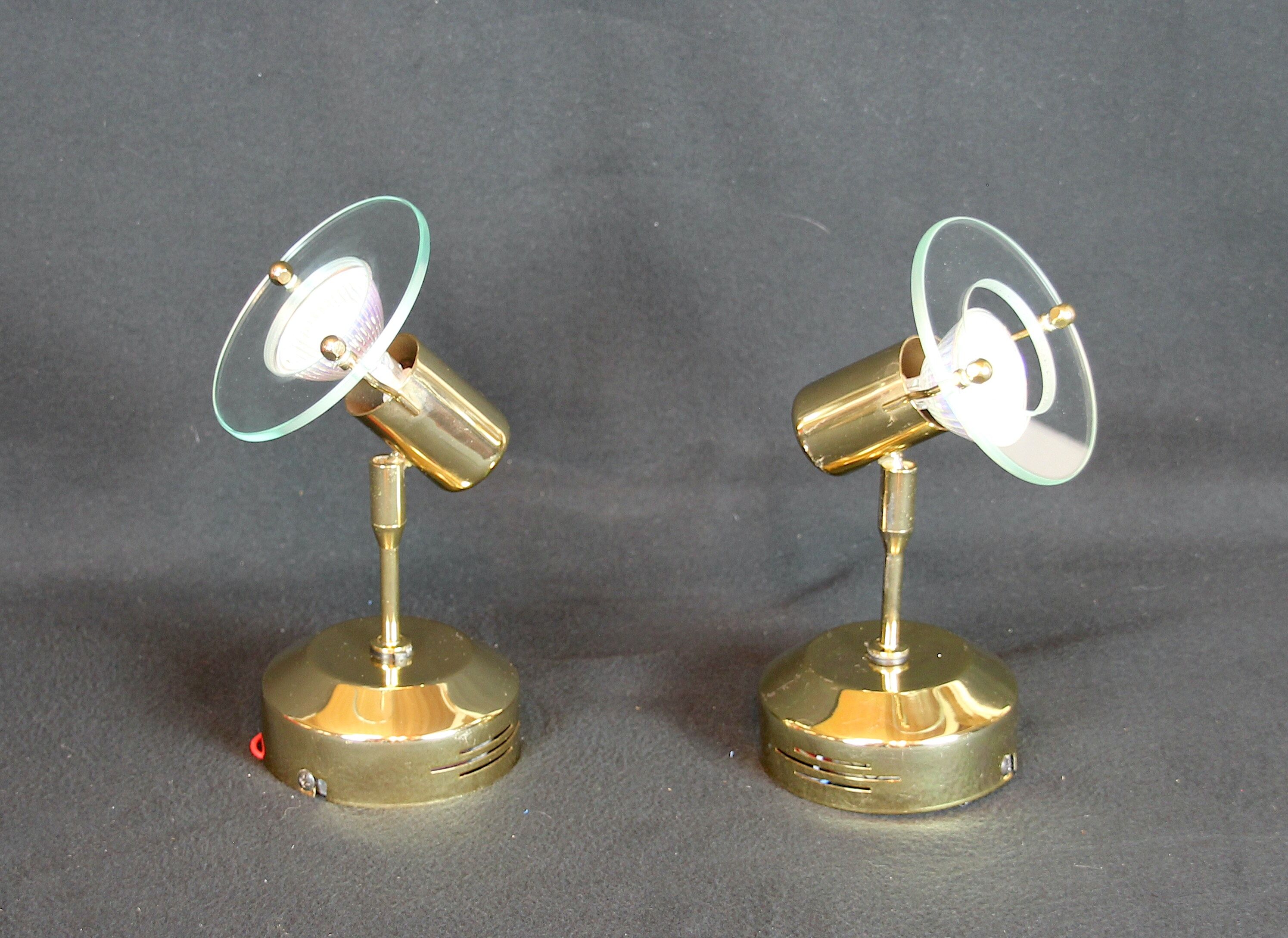 Late 20th Century Modern Full Brass Sconces and Flush Mount by Fase - 3 Piece Set