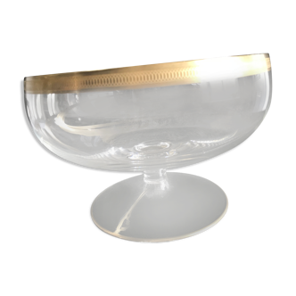 Coupe sur pied - Napoléon III - cristal fin gravé et doré