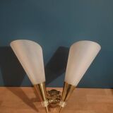 Wall lamp lampshade art deco type brass support old tulip dp 0322105