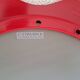 Round wall mirror 53 cm red/white vintage 1960s/70s