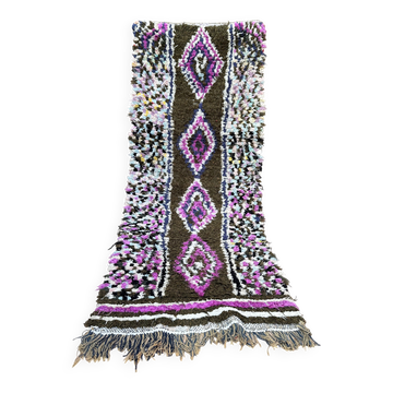 Vintage Boucherouite Berber hallway rug: Moroccan rug