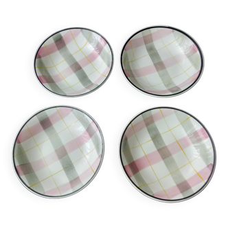 Set of 4 hollow plates Digoin Sarreguemines