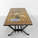 Vallauris tile table signed sensee