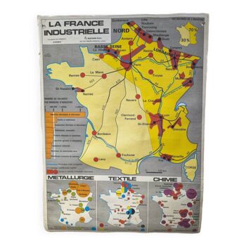Map Scolaire La France Industrielle / Les Sources d'énergie - Editions MDI