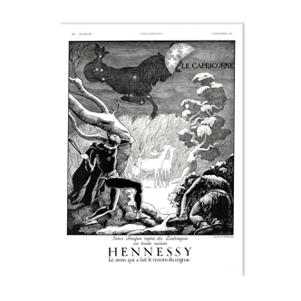Affiche vintage années 30 Cognac Hennessy
