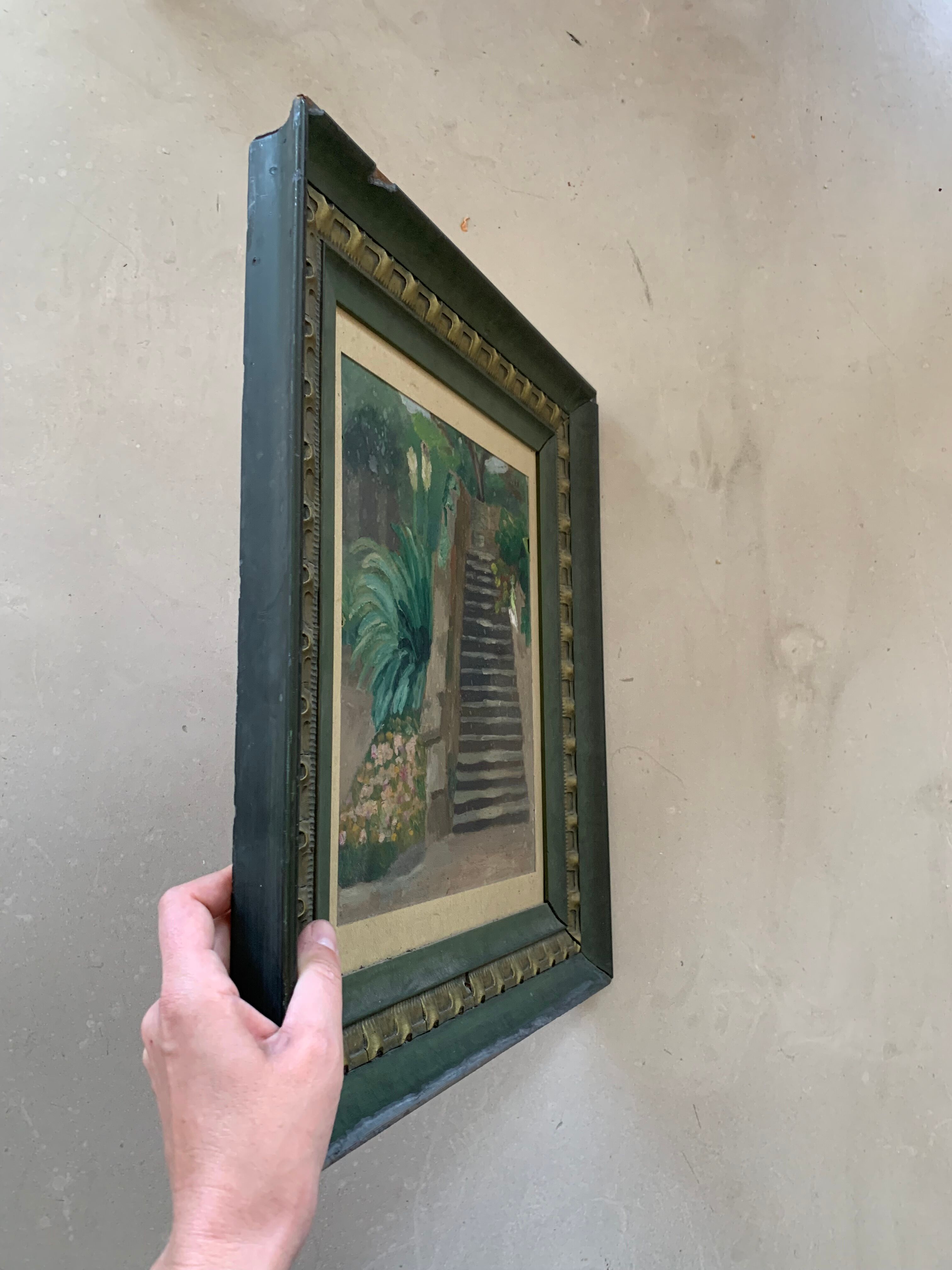 Tableau ancien, huile sur carton