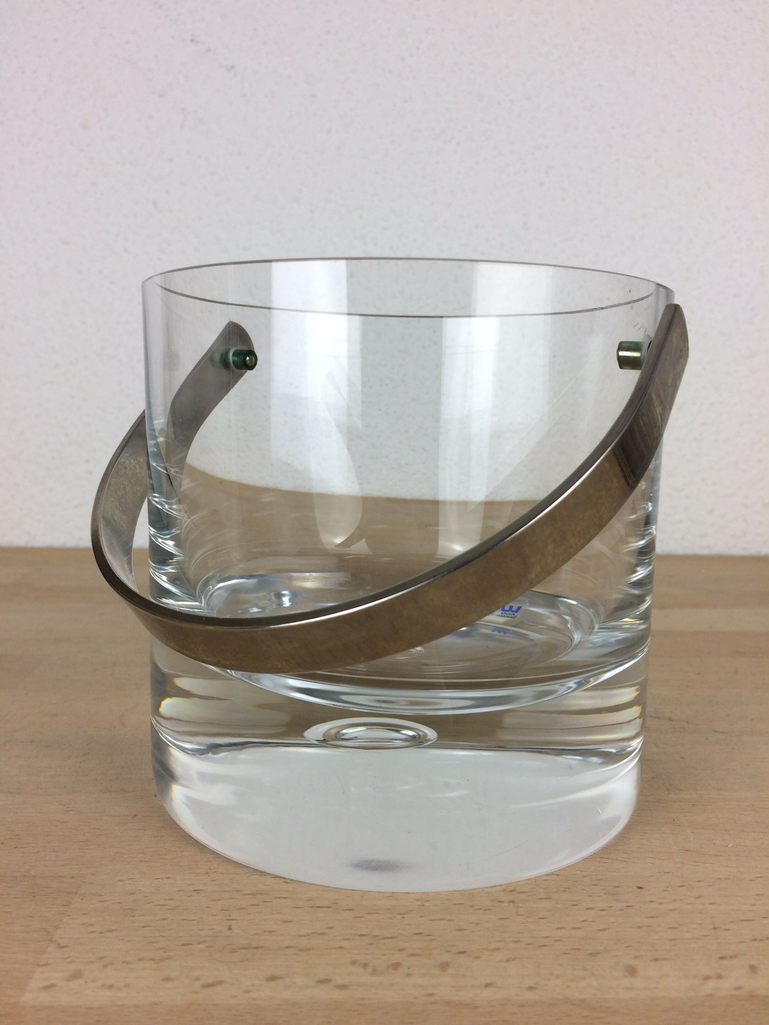 Crystal ice bucket by Vicke Lindstrand for Kosta Sweden, Pippi model