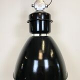 Black industrial factory lamp from Elektrosvit, 1960s
