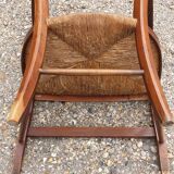 Rustic straw armchair