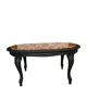 Mathilda coffee table in wood and pink