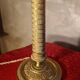 brass column lamp, worked brass from 1880 with cut glass dome, 45x22, superb