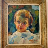 Huile sur toile marouflée sur carton - portrait de jeune fille - 1941 Fernand Belmonte (1897-1981)