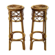 60's rattan stools pair