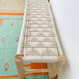 Boho woven rope bench