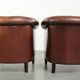 Characterful set of sheepskin club armchairs in English chesterfield style