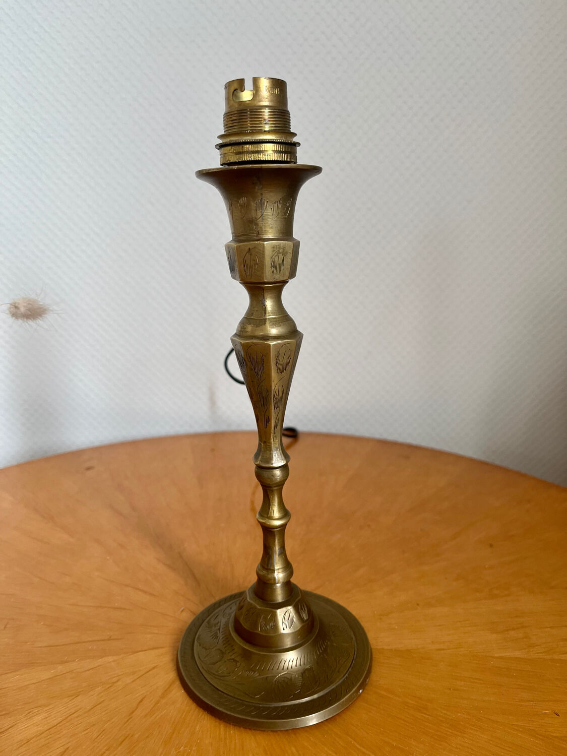 Golden brass candle holder lamp