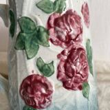 Art Nouveau slip pitcher with roses