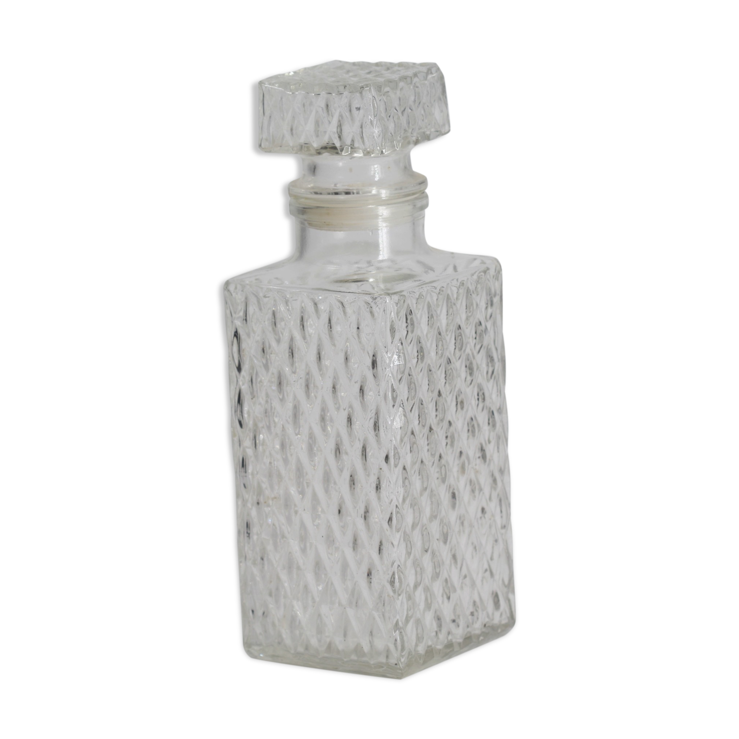 Old glass whiskey decanter