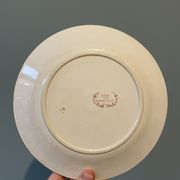 Set of 4 old flat plates Terre de Fer, earthenware of Badonviller