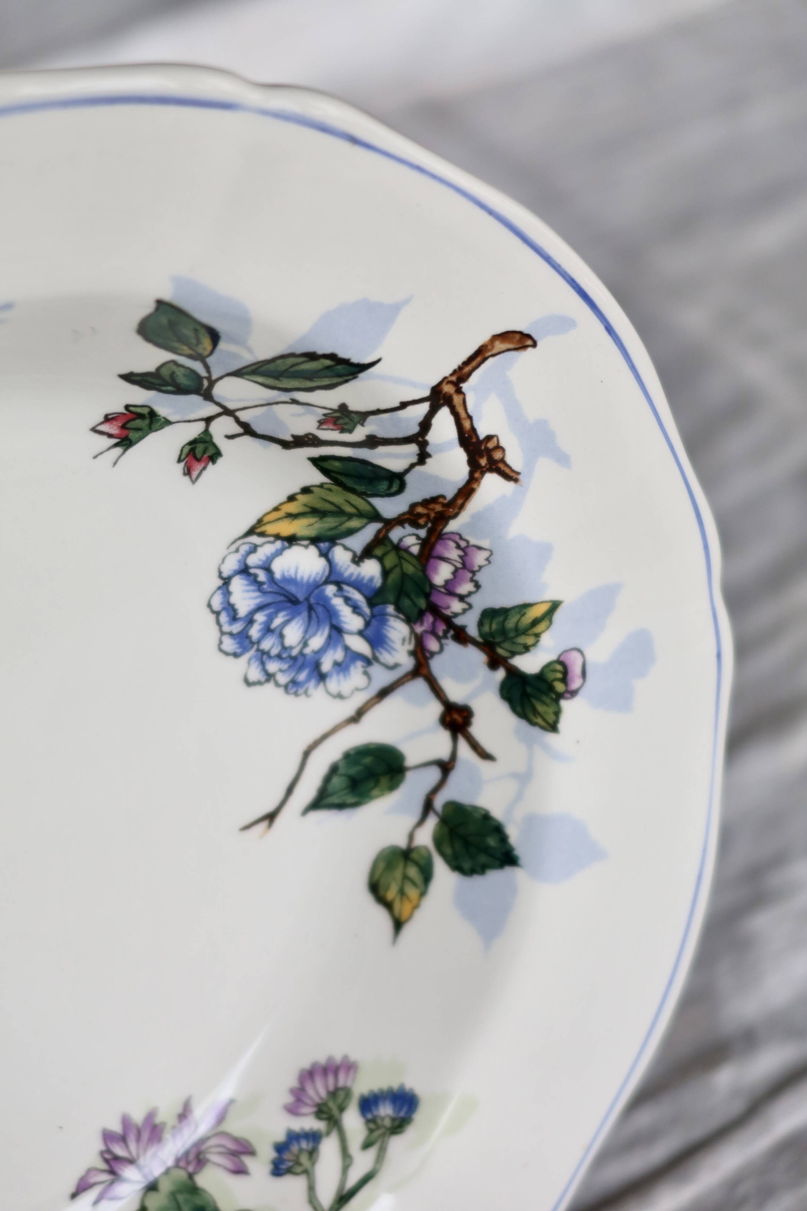 Gien porcelain soup plate from the "The Poet Bird" series