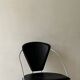 Cantilever wire chair in metal and black leather - Linda de Arrben, Italy 80