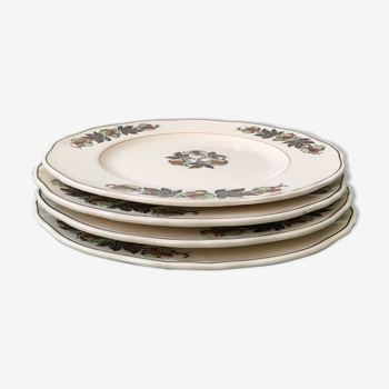 Lot 4 assiettes plates longchamp